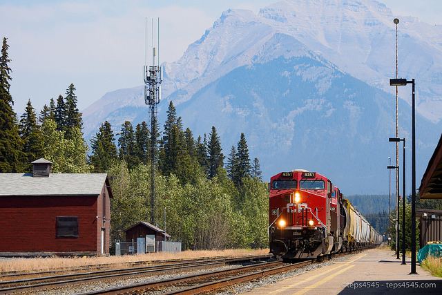 Freight train at Banff station