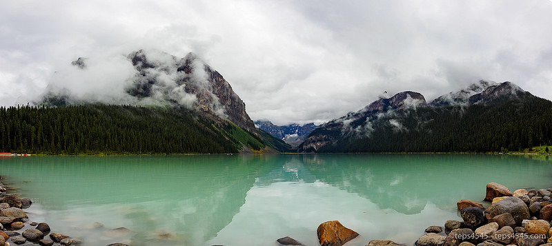 Lake Louise on rain