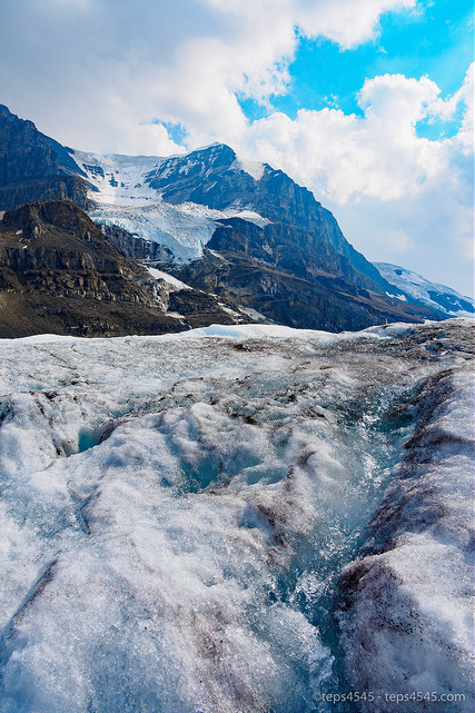 Icy blue water